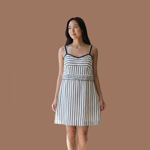 Tory Burch Black and White Striped Mini Dress